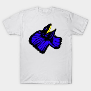 Stylized Neon Blue Frilled-neck Lizard T-Shirt